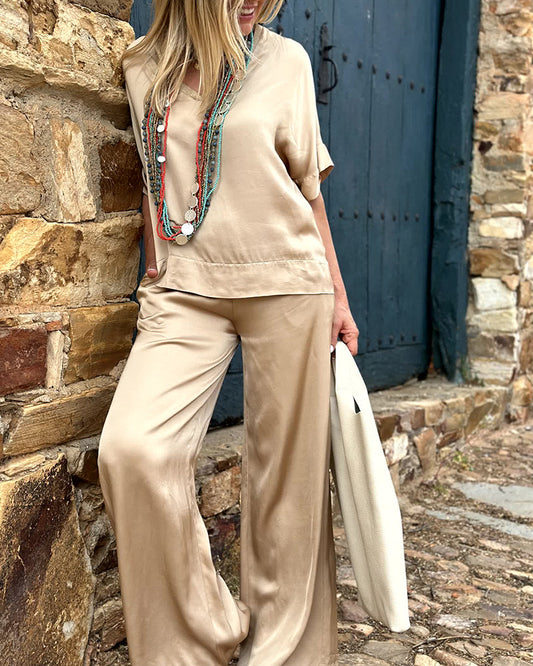 CD | Set bluză și pantaloni casual pentru femei
