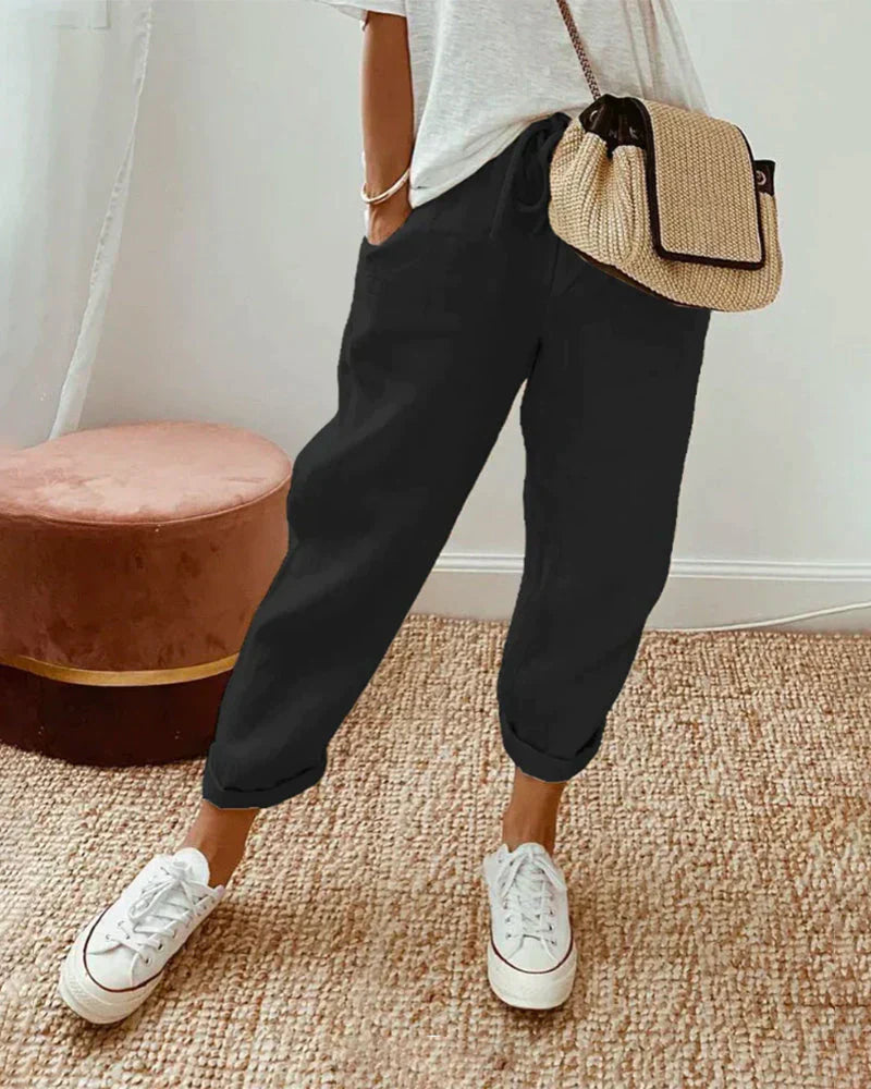 CD | Cidru- Pantaloni casual și eleganți din in