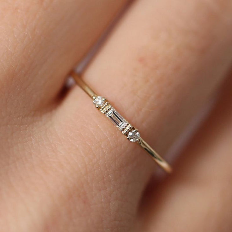 Slim Baguette & Pavé Ring