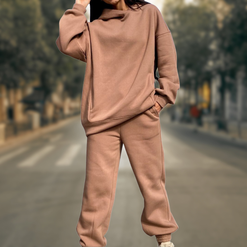 CD | Set sacou cu glugă și pantaloni supradimensionați pentru femei