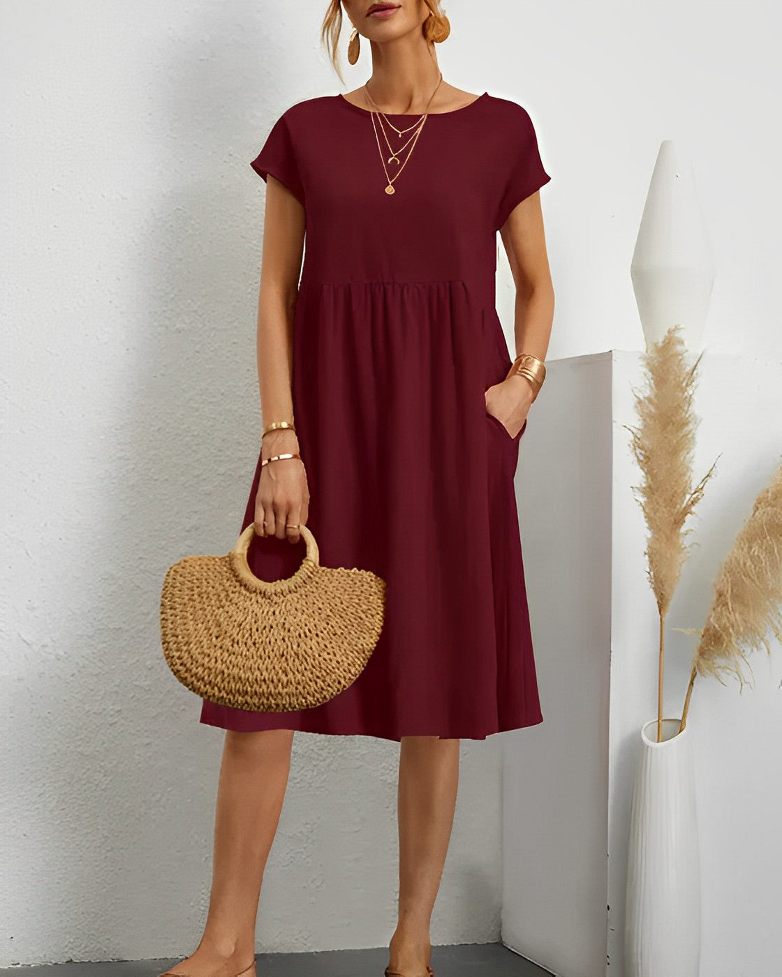 CD | Rochie midi cu buzunar lateral