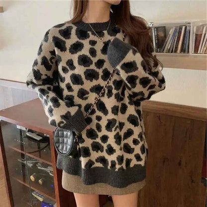 CD | Pulover confortabil cu imprimeu leopard