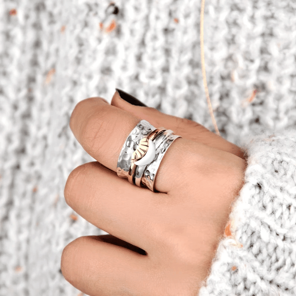 Sun And Moon Spinner Ring