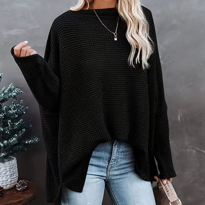 CD | Pulover casual tricotat cu mâneci lungi, oversized