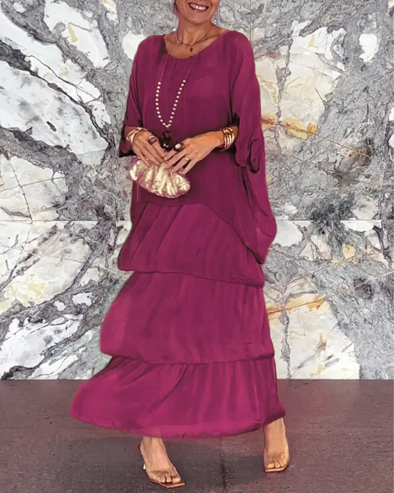 CD | Rochie maxi cu straturi lejere