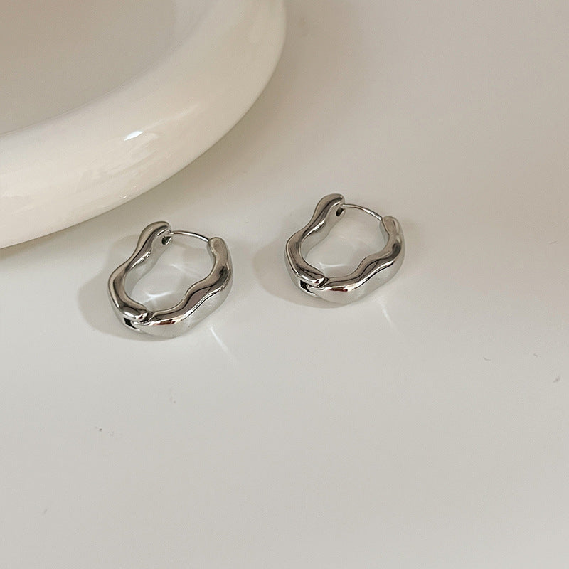 Vintage Irregular Gold And Silver Earrings