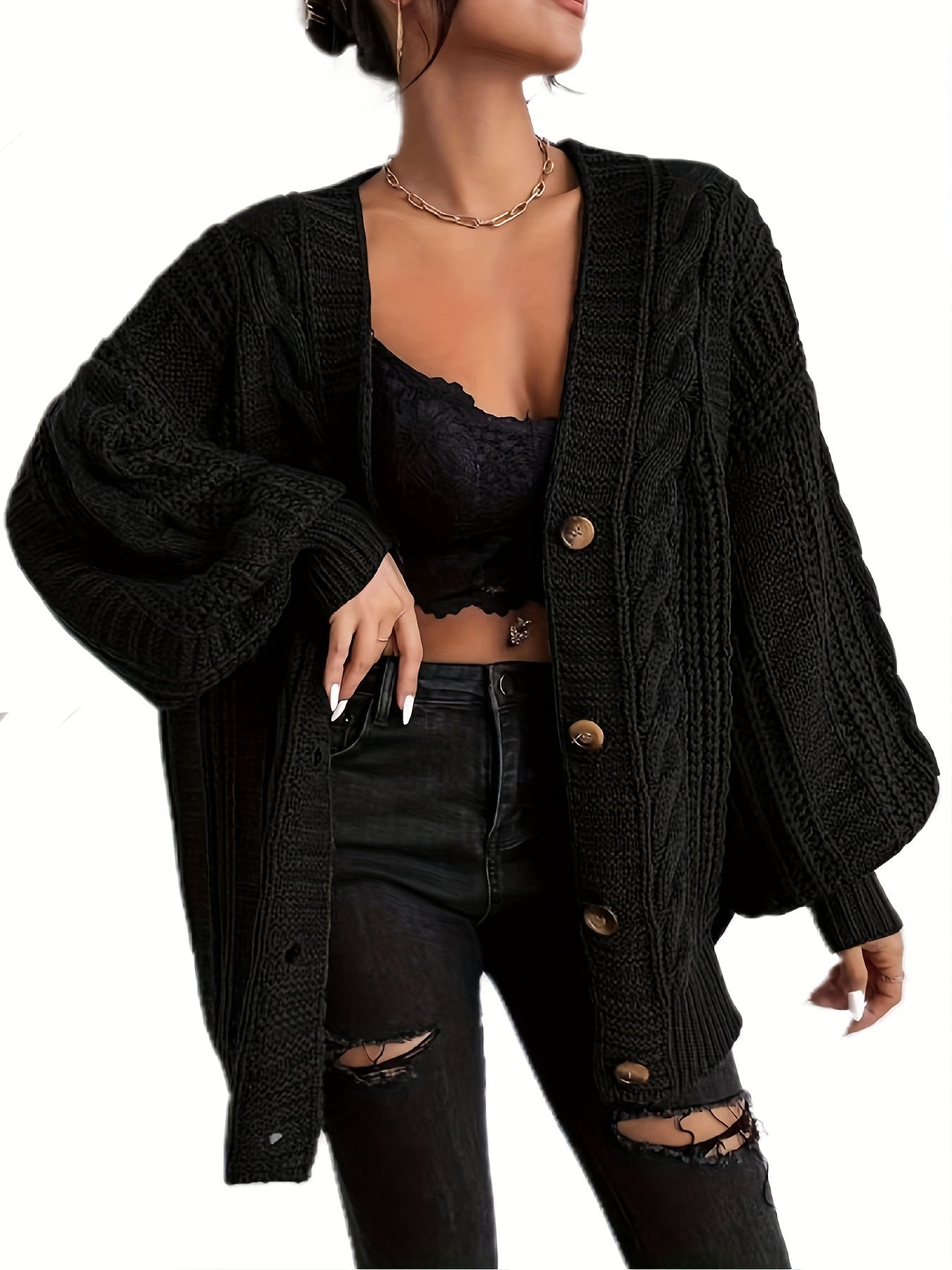 CD | Cardigan de iarnă relaxat și elegant
