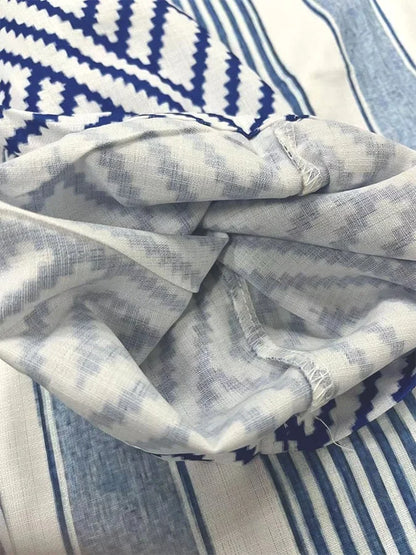 CD | Pantaloni casual cu nasturi și imprimeu cu dungi pentru femei