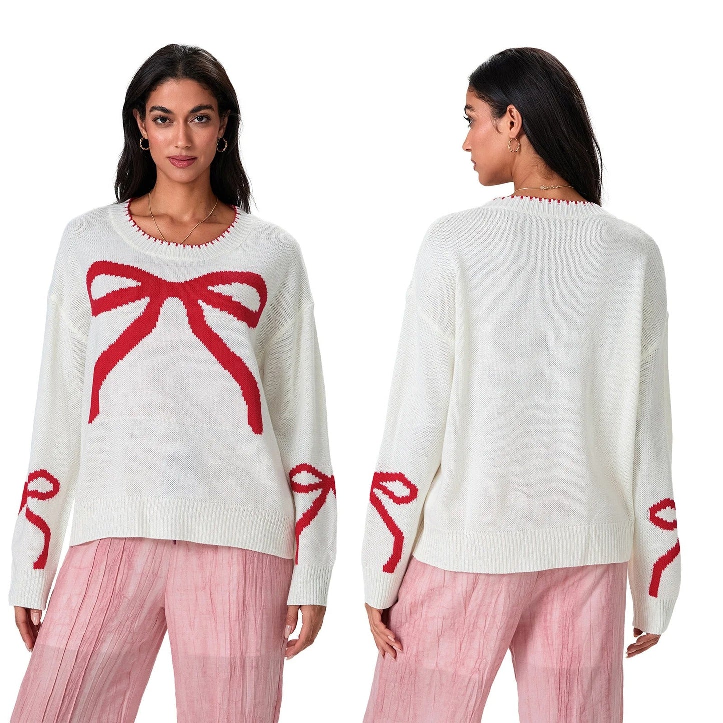 CD | MW - Pulover festiv tricotat cu arc