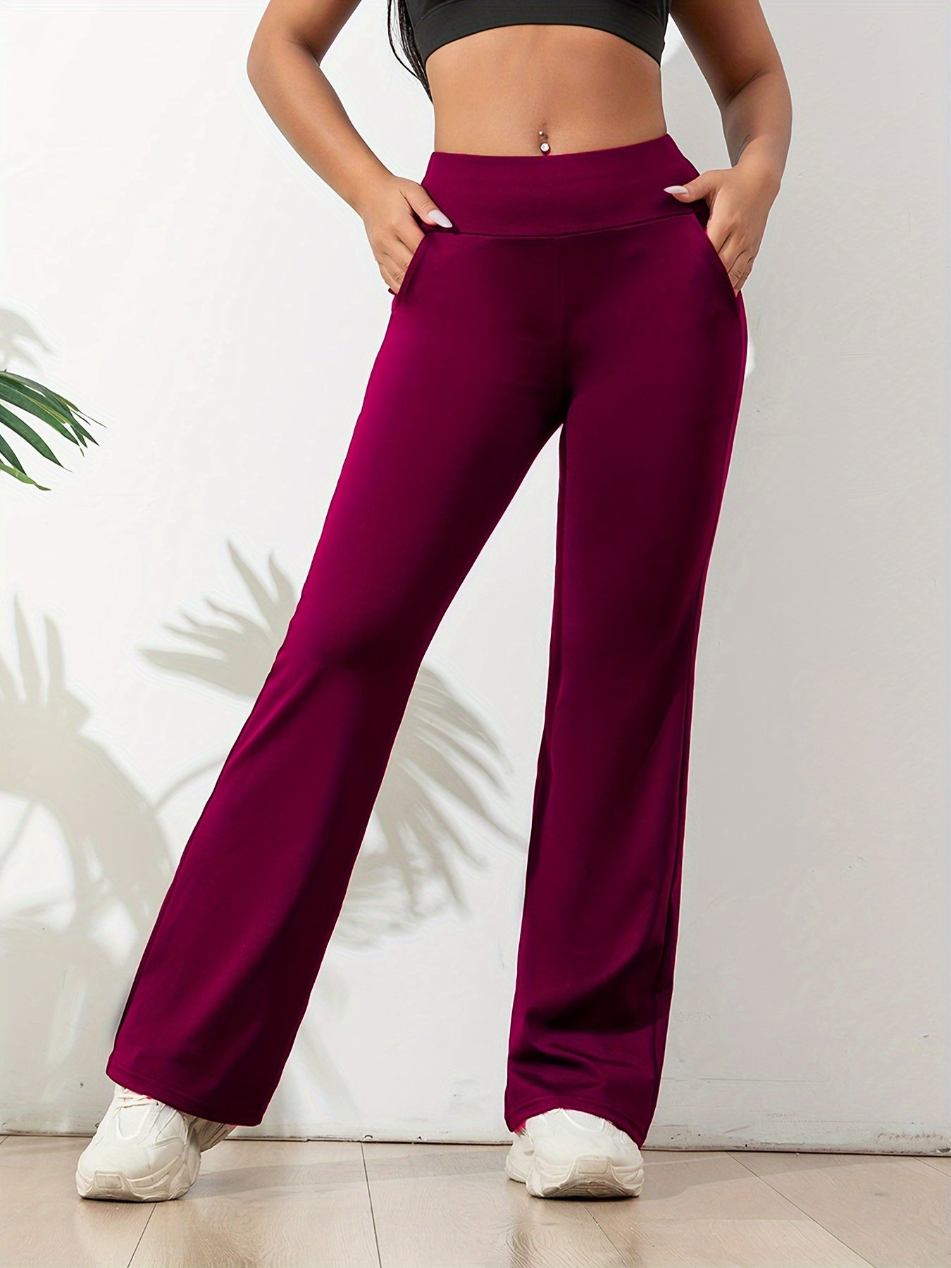 CD | Pantaloni yoga casual, monocolori