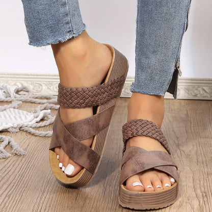 CD | Braided detaliu Criss Cross Papuci de casă