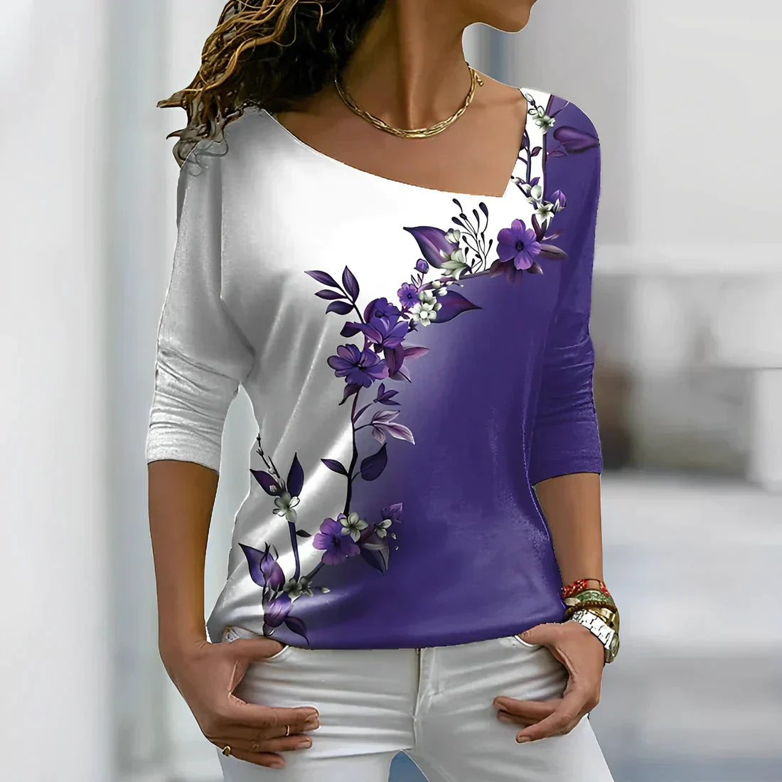 CD | Bluză cu contrast floral