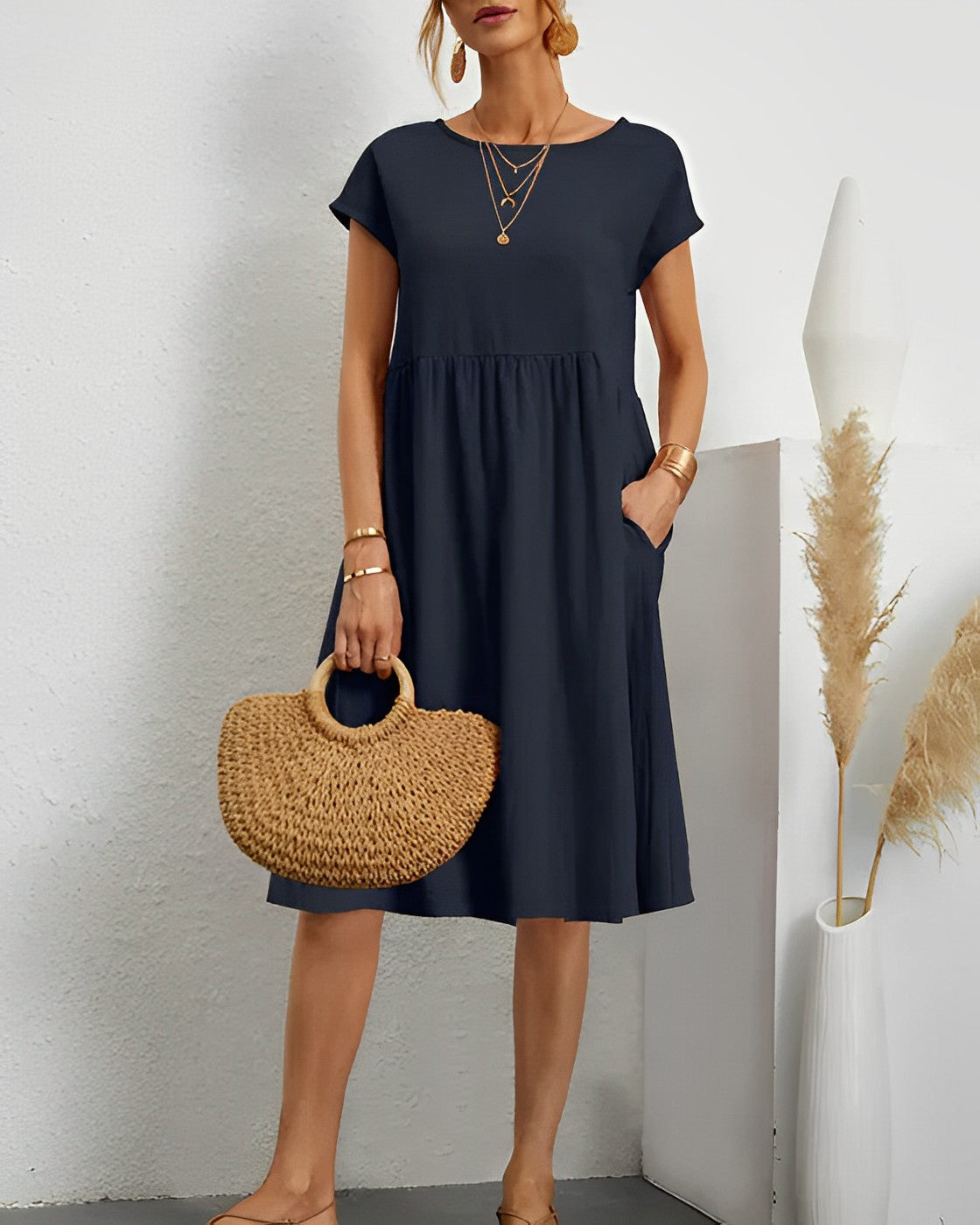 CD | Rochie midi cu buzunar lateral