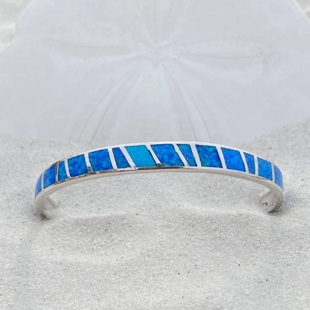Blue And Silver Opal Bracelet