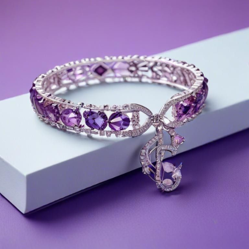 Lavender Gem Bow Bracelet