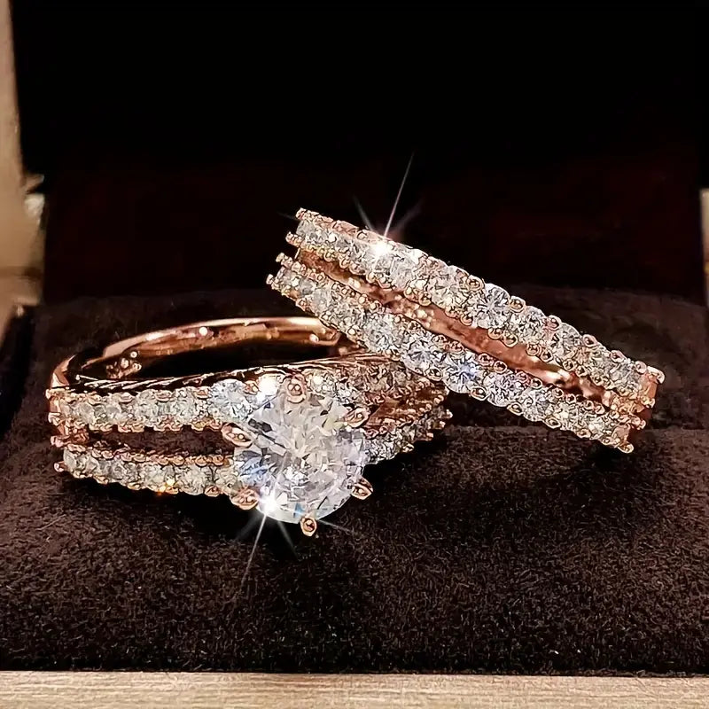 Gold Eternal Radiance Ring Set