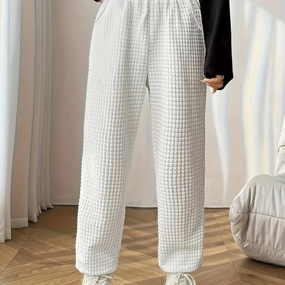 CD | Pantaloni casual de jogging pentru femei, tricotați cu vafe