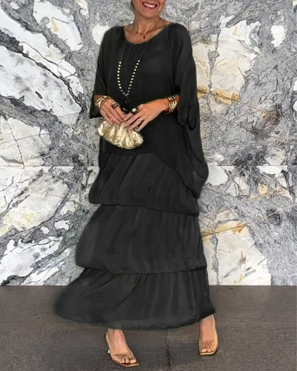 CD | Rochie maxi cu straturi lejere