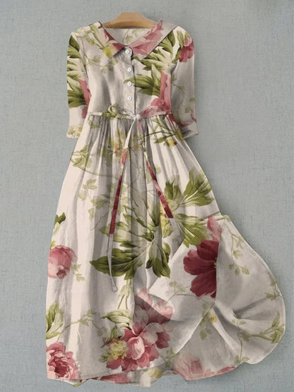 CD | Rochie maxi din flori cu nasturi