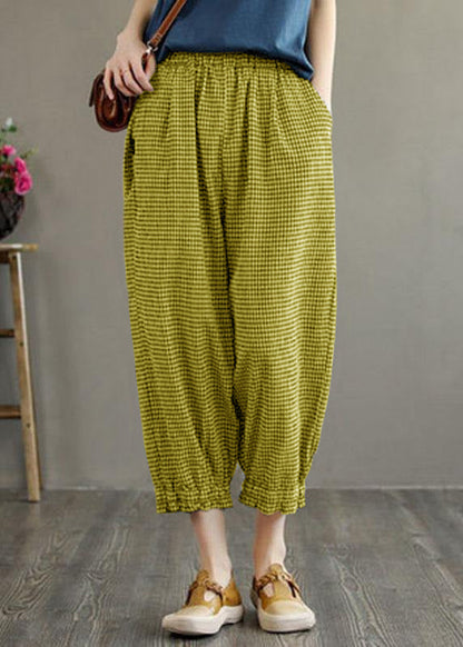 Green Pockets Summer Linen Pants