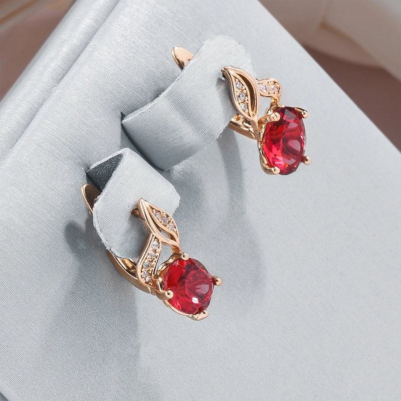Elegant Red Crystal Earrings