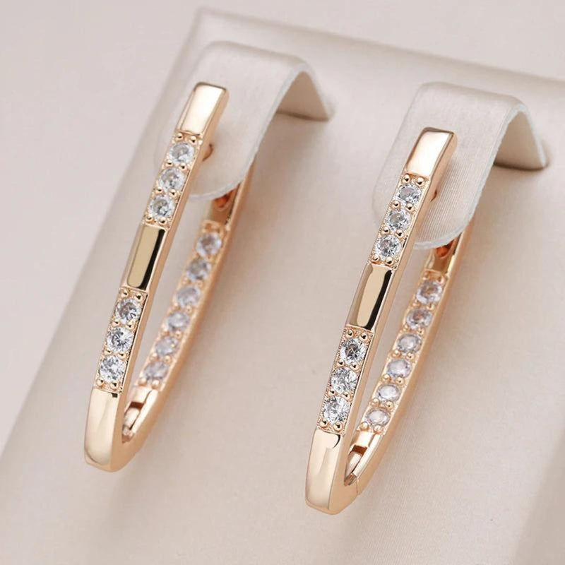 Elegant Zirconia Earrings In Gold