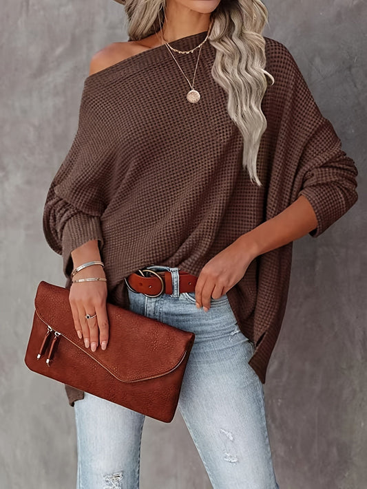 CD | Pulover casual tricotat cu mâneci lungi, oversized