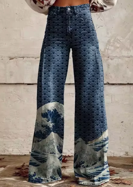 CD | Pantaloni largi cu imprimeu colorat