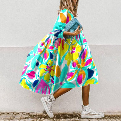 CD | Rochie midi fluidă cu model floral