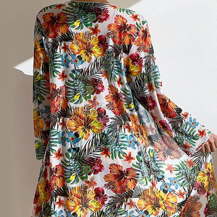 CD | Bikini floral din 3 piese cu acoperitor