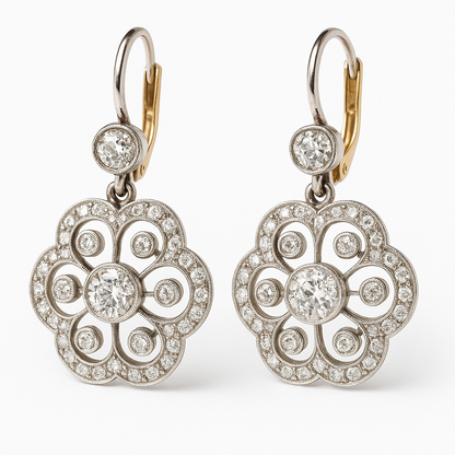 Vintage Crystal Mandala Earrings