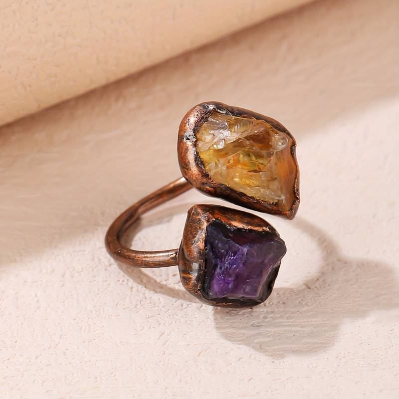 Natural Inlaid Stone Ring