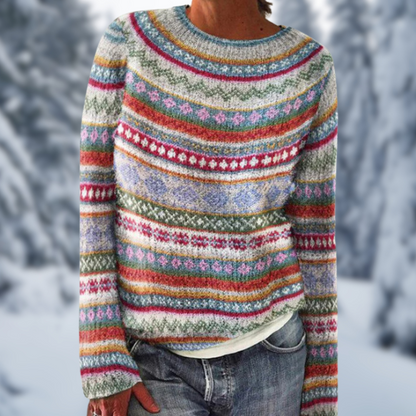 CD | Elegant gât rotund Pulover colorat