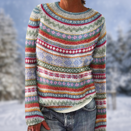 CD | Elegant gât rotund Pulover colorat