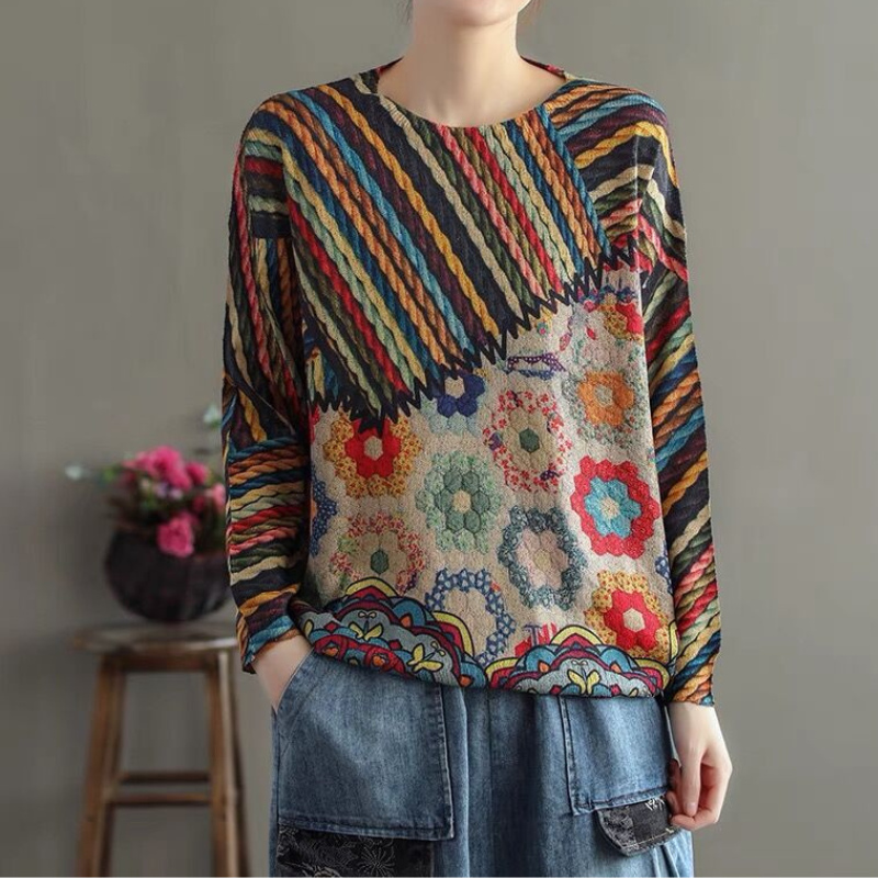 CD | Pulover elegant colorat cu gât rotund