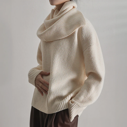 CD | Elegant & elegant jumper cu eșarfă