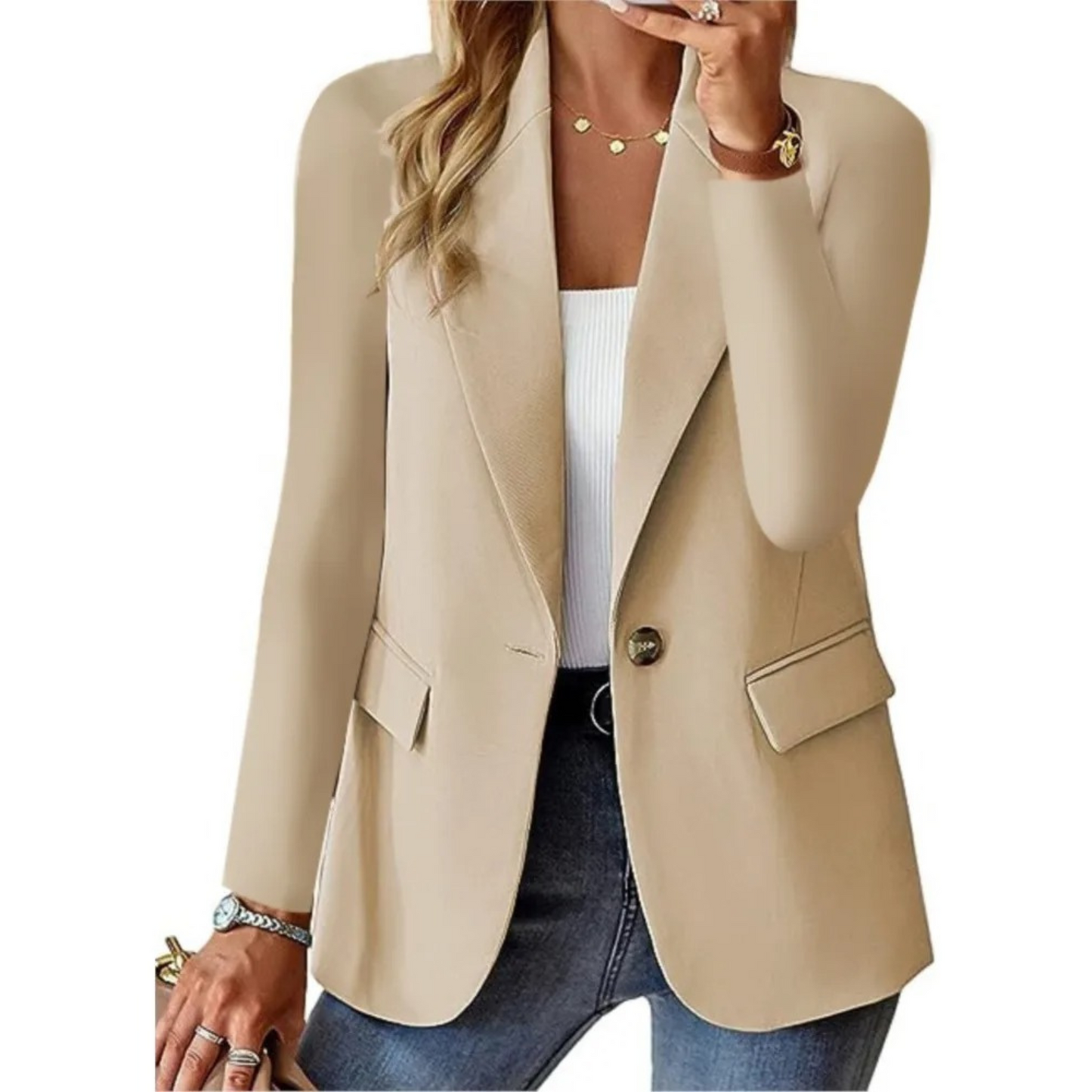 CD | Blazer casual cu mânecă lungă pentru femei
