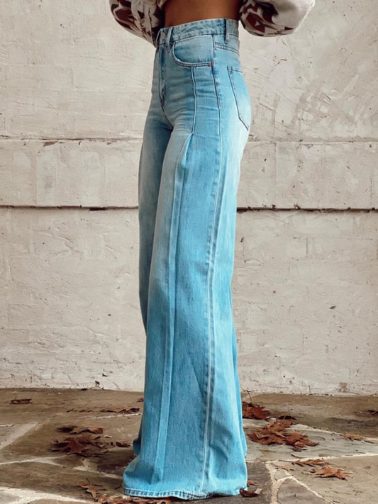 CD | Clarise™ pantaloni vintage chic cu picioare late