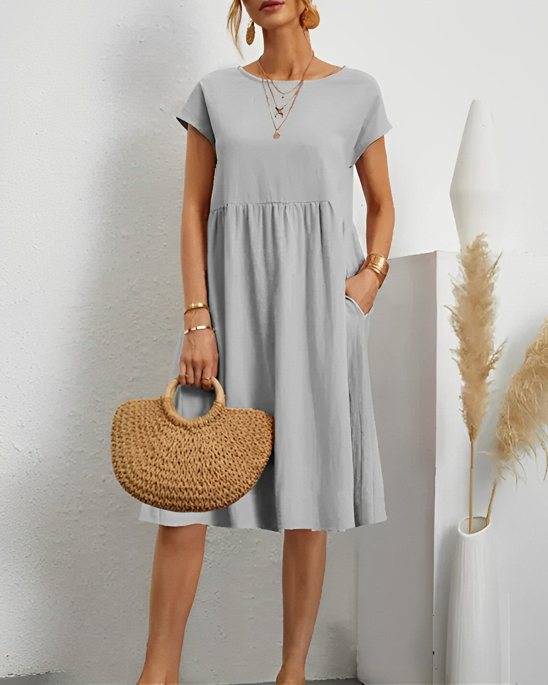 CD | Rochie midi cu buzunar lateral