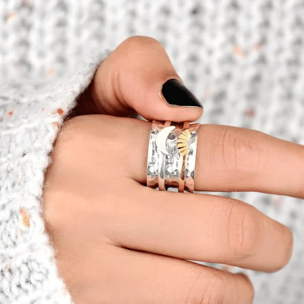 Sun And Moon Spinner Ring