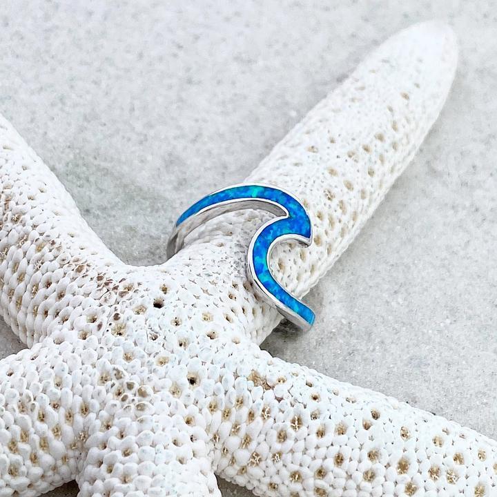 Sea Wave Ring In Opal And Silver