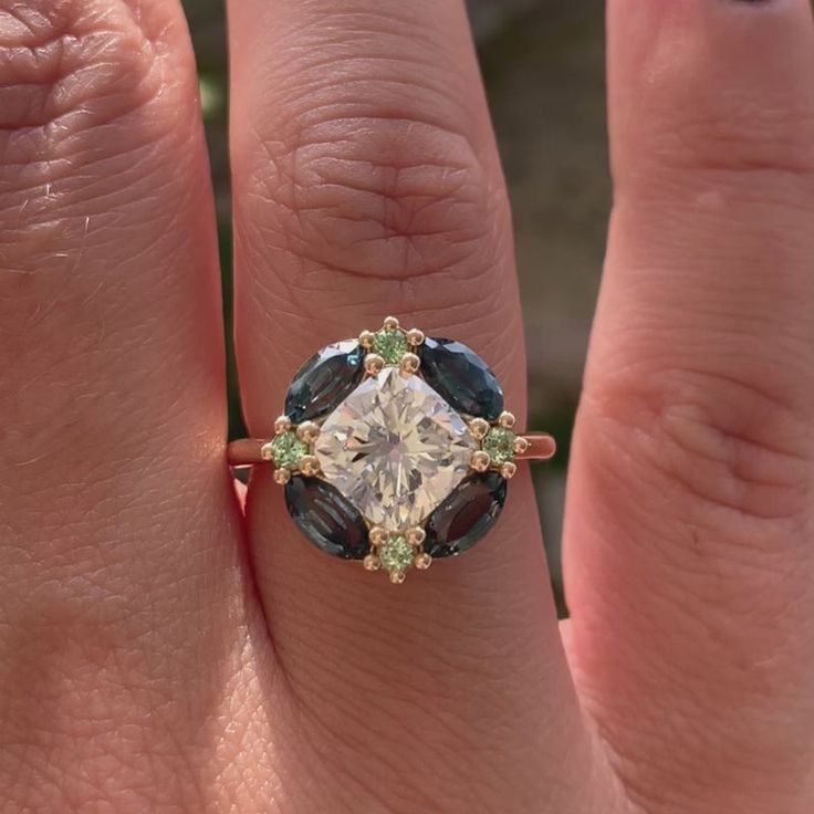 Blue Elegant Glass Ring