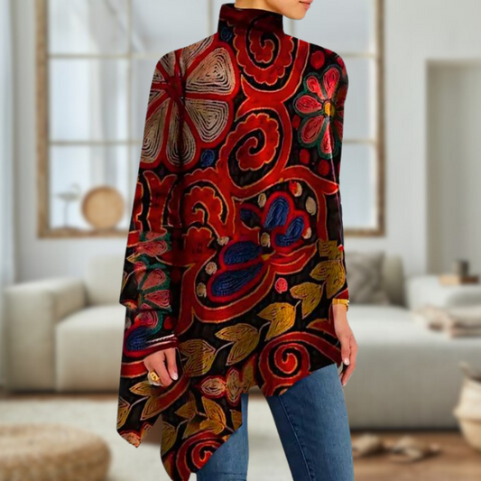 CD | Pulover elegant cu model în stil vintage