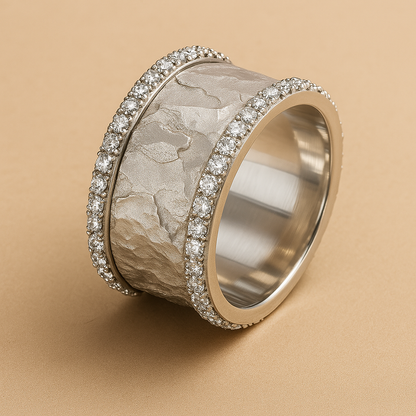 Vintage Silvered Zirconia Ring