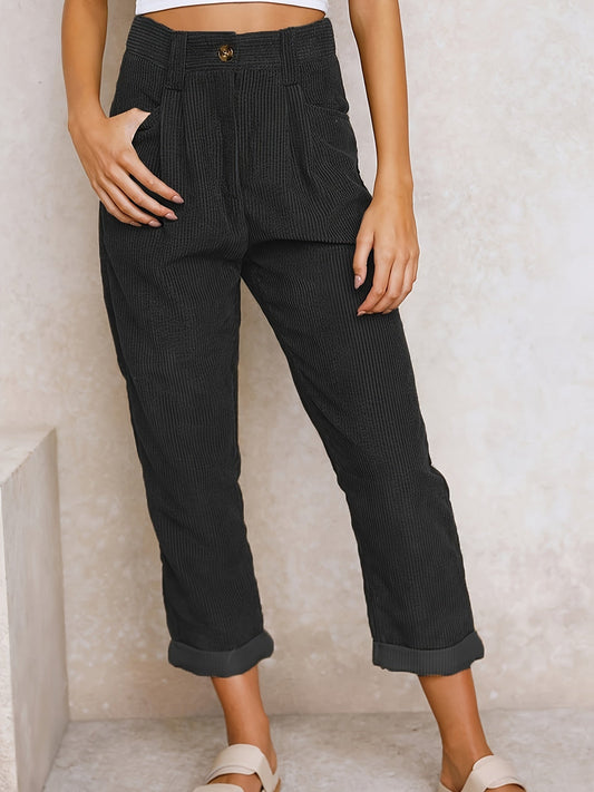 CD | Pantaloni corduroy cu picior drept pentru femei