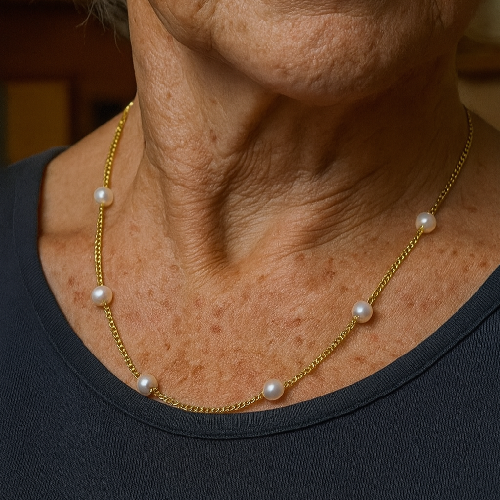 Freshwater Pearl And Gold Necklace