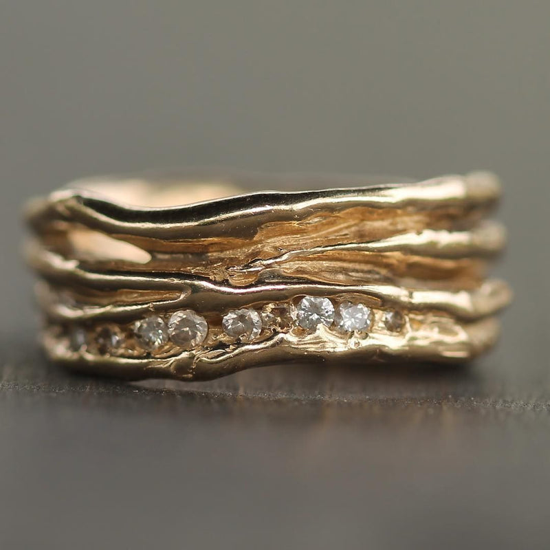 Layer Forged Gold Ring