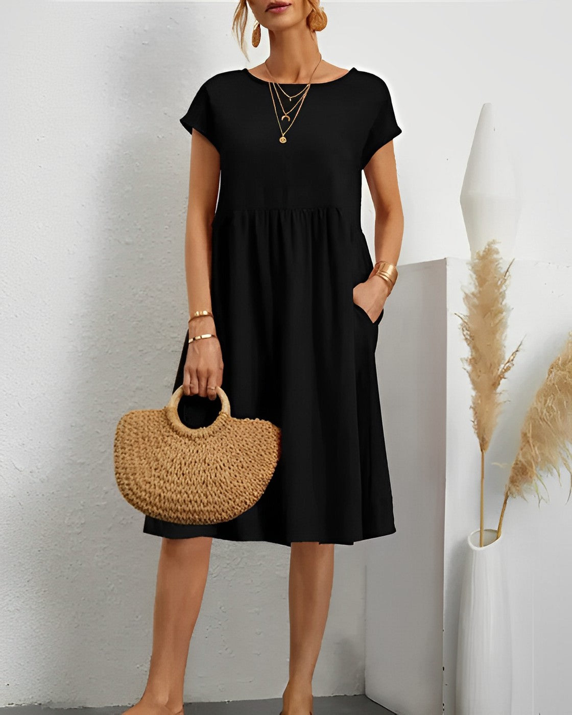 CD | Rochie midi cu buzunar lateral