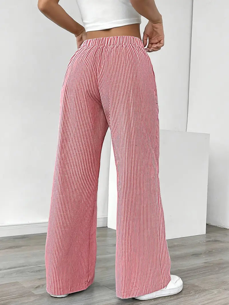 CD | Pantaloni eleganți cu dungi și buzunare