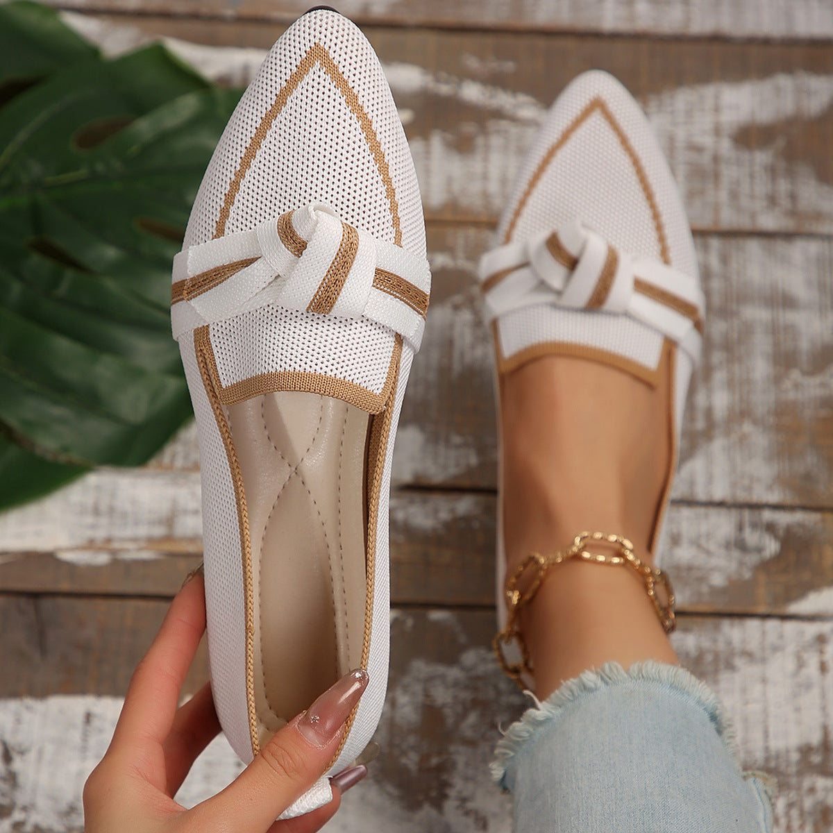 CD | Moda a subliniat pantofi deget de la picior arc plat